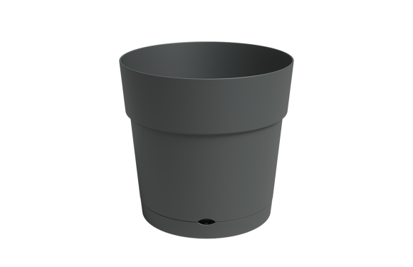 Vaso Triplo Capri Per Balcone 54 Cm Antracite - Fioriera Rotonda Moderna Da Appendere, In Plastica Resistente - 3